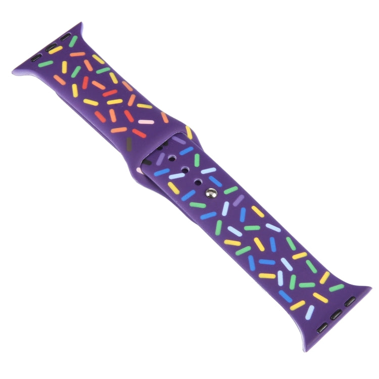 Rainbow Raindrops Silicone Watch Band For Apple Watch SE 40mm(Dark Purple) - Watch Bands by PMC TechLife | Online Shopping South Africa | PMC TechLife