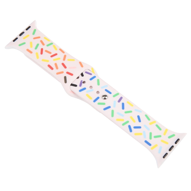 Rainbow Raindrops Silicone Watch Band For Apple Watch 6 44mm(Pink) - Watch Bands by PMC TechLife | Online Shopping South Africa | PMC TechLife