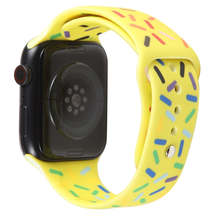 Rainbow Raindrops Silicone Watch Band For Apple Watch 6 44mm(Yellow) - Watch Bands by PMC TechLife | Online Shopping South Africa | PMC TechLife