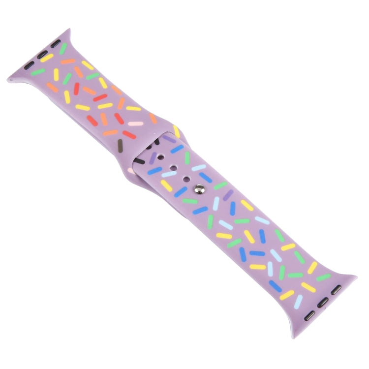 Rainbow Raindrops Silicone Watch Band For Apple Watch 5 40mm(Light Purple) - Watch Bands by PMC TechLife | Online Shopping South Africa | PMC TechLife