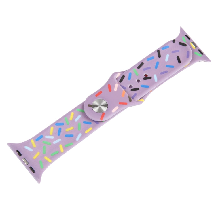 Rainbow Raindrops Silicone Watch Band For Apple Watch 5 40mm(Light Purple) - Watch Bands by PMC TechLife | Online Shopping South Africa | PMC TechLife