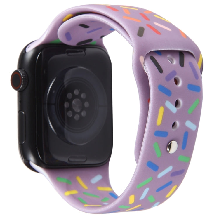 Rainbow Raindrops Silicone Watch Band For Apple Watch 5 40mm(Light Purple) - Watch Bands by PMC TechLife | Online Shopping South Africa | PMC TechLife