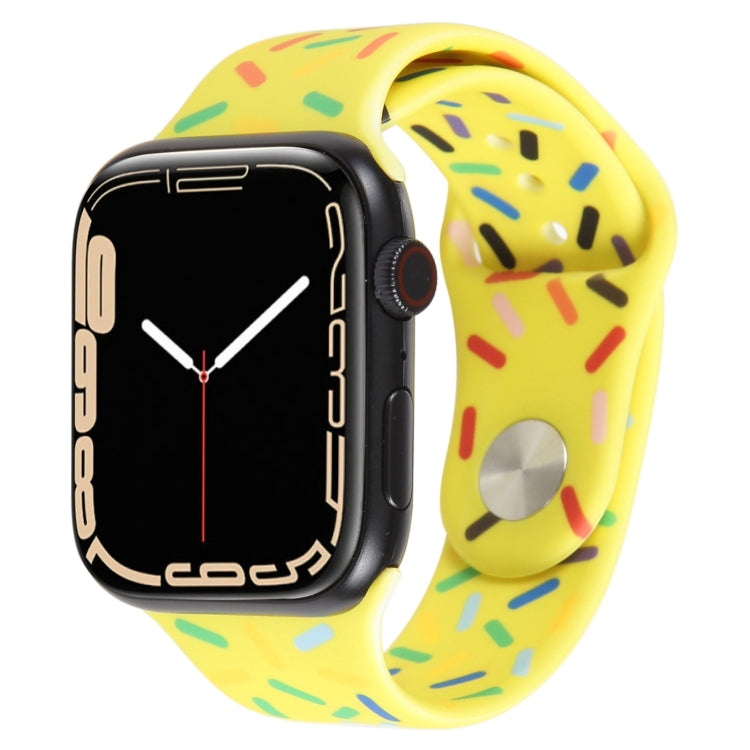 Rainbow Raindrops Silicone Watch Band For Apple Watch 4 44mm(Yellow) - Watch Bands by PMC TechLife | Online Shopping South Africa | PMC TechLife