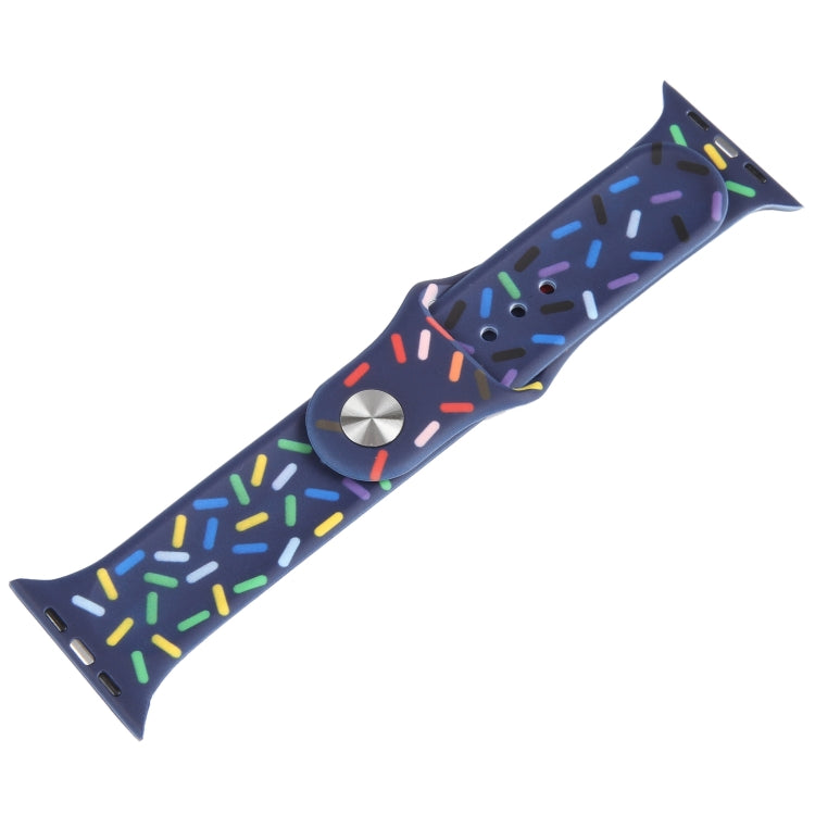 Rainbow Raindrops Silicone Watch Band For Apple Watch 4 44mm(Midnight) - Watch Bands by PMC TechLife | Online Shopping South Africa | PMC TechLife