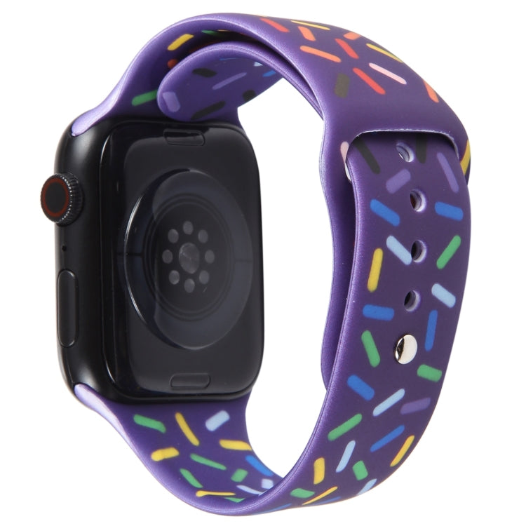 Rainbow Raindrops Silicone Watch Band For Apple Watch 3 42mm(Dark Purple) - Watch Bands by PMC TechLife | Online Shopping South Africa | PMC TechLife