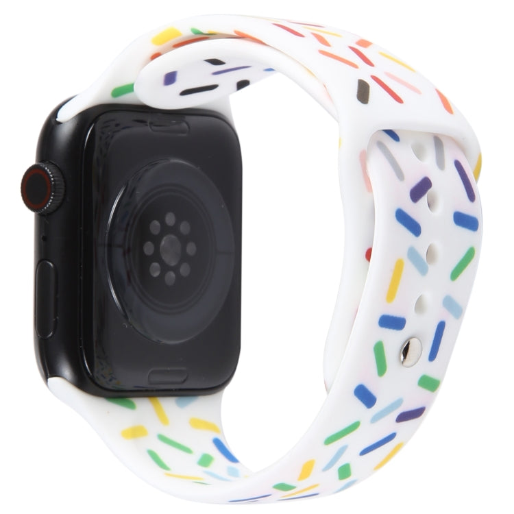 Rainbow Raindrops Silicone Watch Band For Apple Watch 2 42mm(White) - Watch Bands by PMC TechLife | Online Shopping South Africa | PMC TechLife