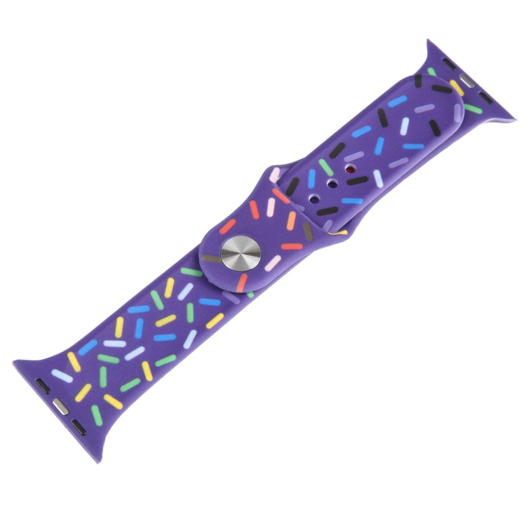 Rainbow Raindrops Silicone Watch Band For Apple Watch 2 42mm(Dark Purple) - Watch Bands by PMC TechLife | Online Shopping South Africa | PMC TechLife