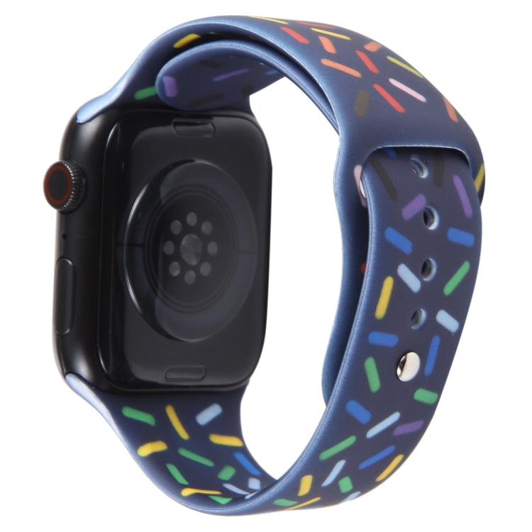 Rainbow Raindrops Silicone Watch Band For Apple Watch 38mm(Midnight) - Watch Bands by PMC TechLife | Online Shopping South Africa | PMC TechLife
