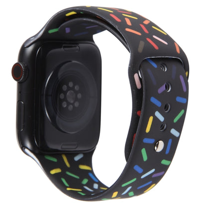 Rainbow Raindrops Silicone Watch Band For Apple Watch 38mm(Black) - Watch Bands by PMC Jewellery | Online Shopping South Africa | PMC Jewellery