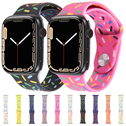 Rainbow Raindrops Silicone Watch Band For Apple Watch 38mm(Yellow) - Watch Bands by PMC Jewellery | Online Shopping South Africa | PMC Jewellery