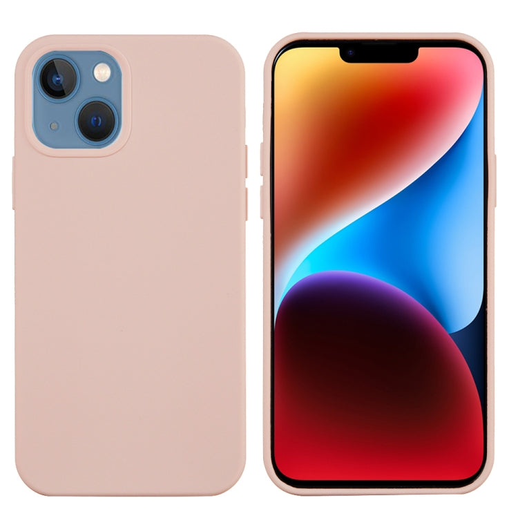 For iPhone 15 Solid Color Silicone Phone Case(Sand Pink) - iPhone 15 Cases by PMC TechLife | Online Shopping South Africa | PMC TechLife