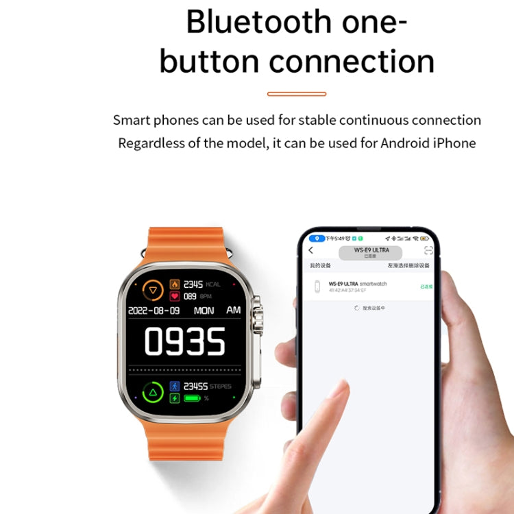 WS-E9 Ultra 2.2 inch IP67 Waterproof Silicone Band Smart Watch, Support Heart Rate / NFC(Black) - Smart Watches by PMC TechLife | Online Shopping South Africa | PMC TechLife | Buy Now Pay Later Mobicred