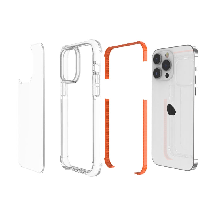 For iPhone 15 Pro Four-corner Shockproof TPU + Acrylic Phone Case(Orange) - iPhone 15 Pro Cases by PMC TechLife | Online Shopping South Africa | PMC TechLife