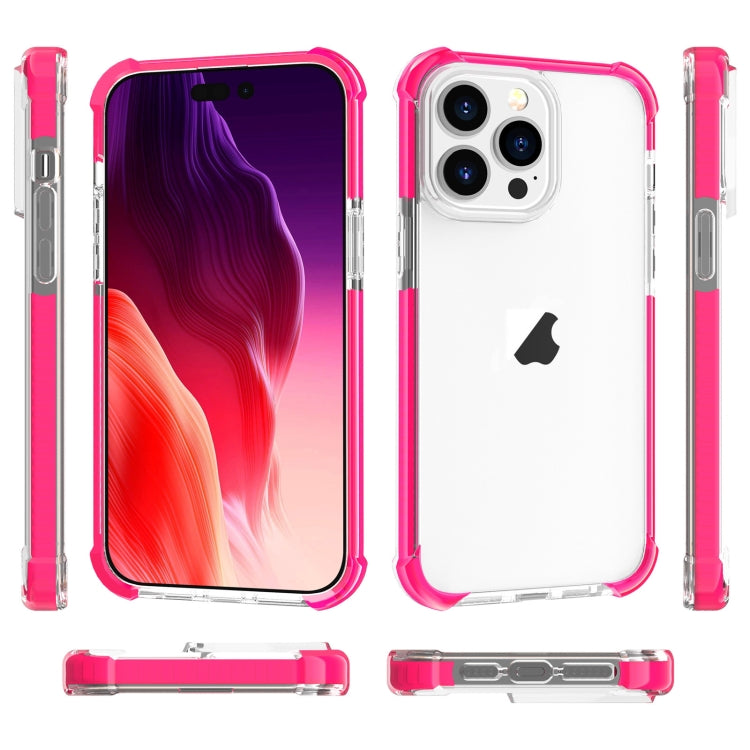 For iPhone 15 Pro Four-corner Shockproof TPU + Acrylic Phone Case(Pink) - iPhone 15 Pro Cases by PMC TechLife | Online Shopping South Africa | PMC TechLife