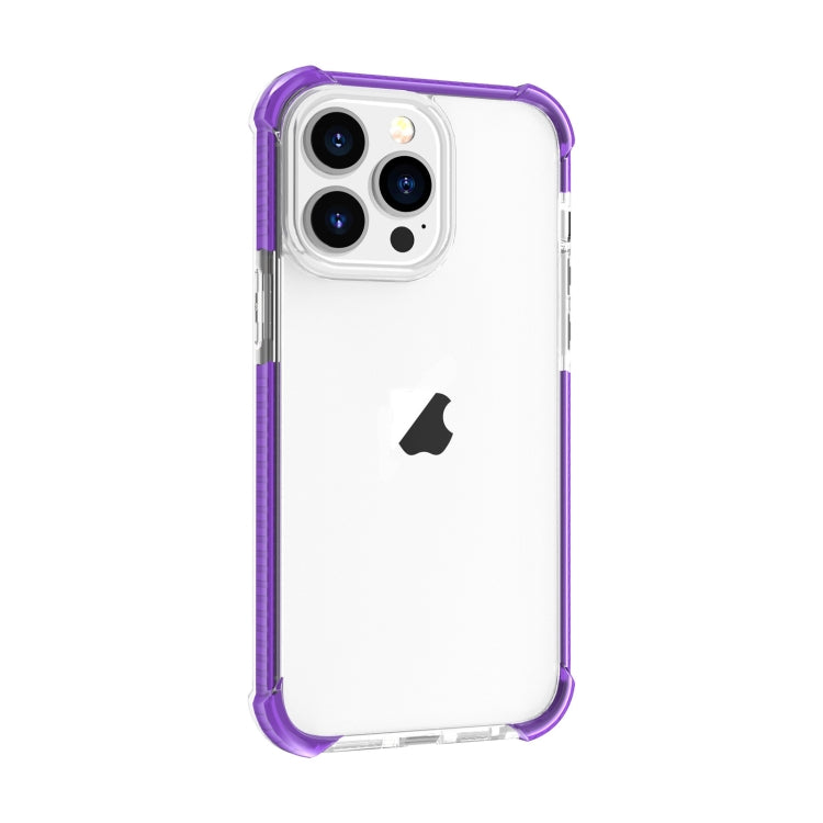 For iPhone 15 Pro Four-corner Shockproof TPU Hybrid Acrylic Phone Case(Purple) - iPhone 15 Pro Cases by PMC TechLife | Online Shopping South Africa | PMC TechLife | Buy Now Pay Later Mobicred