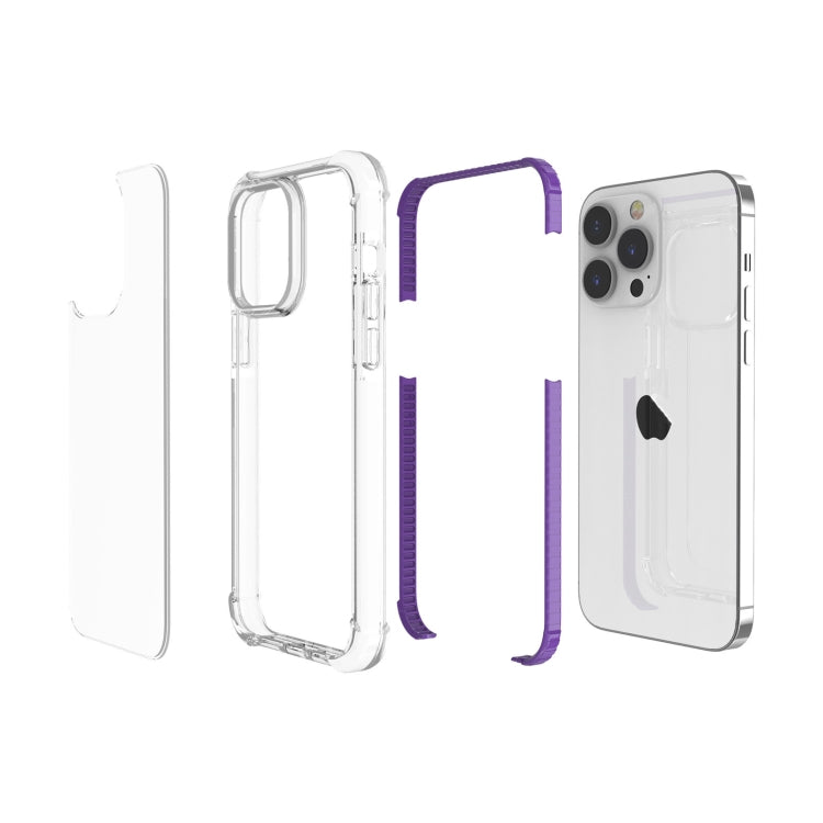 For iPhone 15 Pro Four-corner Shockproof TPU Hybrid Acrylic Phone Case(Purple) - iPhone 15 Pro Cases by PMC TechLife | Online Shopping South Africa | PMC TechLife | Buy Now Pay Later Mobicred