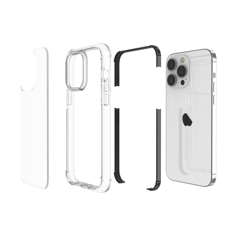 For iPhone 15 Pro Four-corner Shockproof TPU + Acrylic Phone Case(Black + Transparent) - iPhone 15 Pro Cases by PMC TechLife | Online Shopping South Africa | PMC TechLife