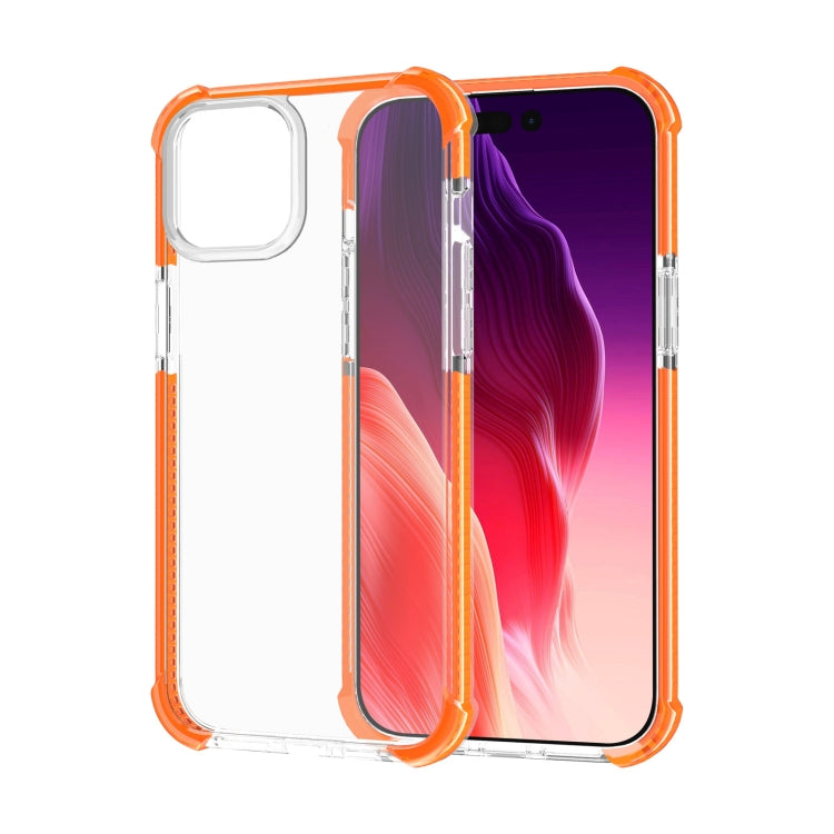 For iPhone 15 Four-corner Shockproof TPU Hybrid Acrylic Phone Case(Orange) - iPhone 15 Cases by PMC TechLife | Online Shopping South Africa | PMC TechLife | Buy Now Pay Later Mobicred