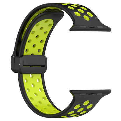 For Apple Watch 38mm Magnetic Buckle Silicone Watch Band(Black Limes) - Watch Bands by PMC Jewellery | Online Shopping South Africa | PMC Jewellery