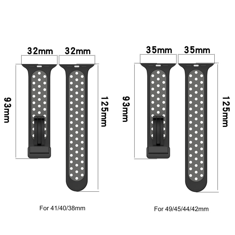 For Apple Watch 8 41mm Magnetic Buckle Silicone Watch Band(White Black) - Watch Bands by PMC TechLife | Online Shopping South Africa | PMC TechLife