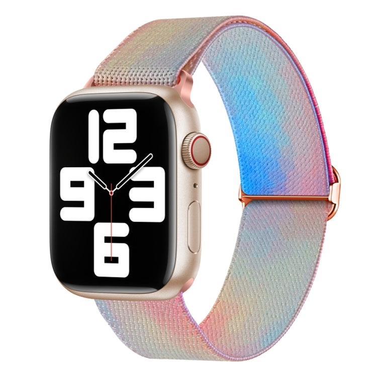 For Apple Watch 9 41mm Painted Pattern Nylon Replacement Watch Band(Symphony Aurora) - Watch Bands by PMC TechLife | Online Shopping South Africa | PMC TechLife