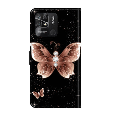 For Xiaomi Redmi 10C Crystal 3D Shockproof Protective Leather Phone Case(Pink Diamond Butterfly) - Xiaomi Cases by PMC Jewellery | Online Shopping South Africa | PMC Jewellery