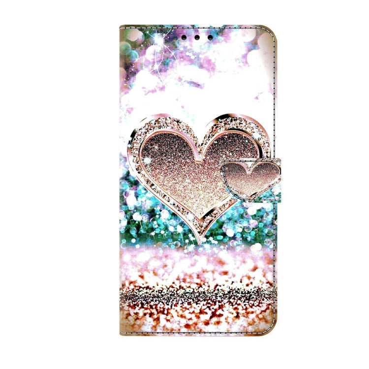 For Xiaomi Redmi 10C Crystal 3D Shockproof Protective Leather Phone Case(Pink Diamond Heart) - Xiaomi Cases by PMC Jewellery | Online Shopping South Africa | PMC Jewellery