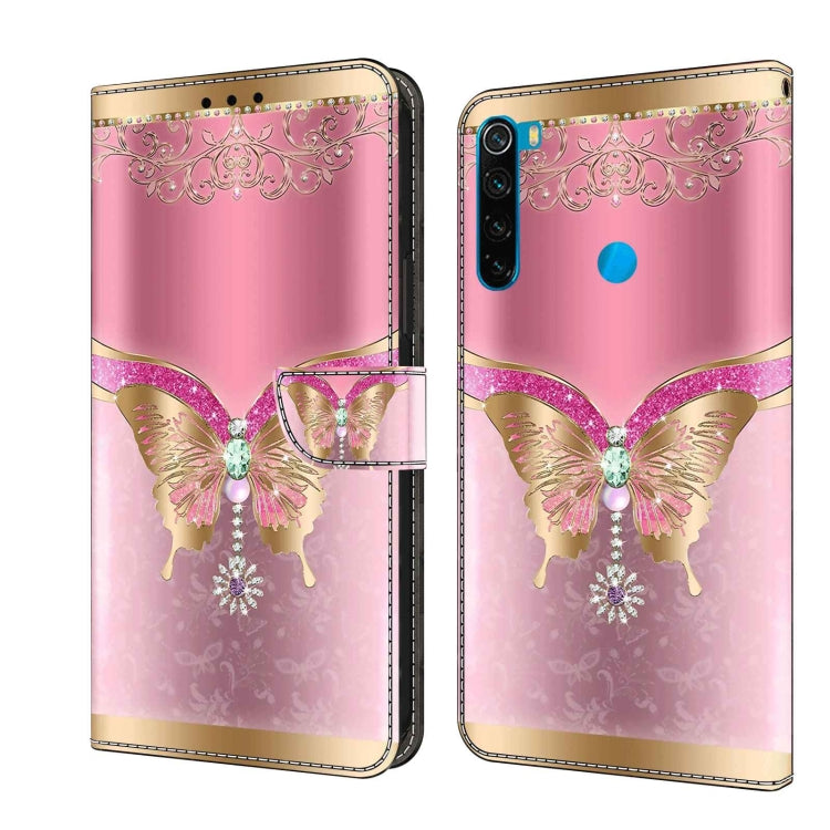 For Xiaomi Redmi Note 8 Crystal 3D Shockproof Protective Leather Phone Case(Pink Bottom Butterfly) - free shipping - PMC TechLife - Order now!