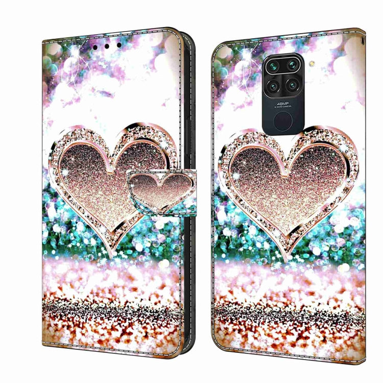 For Xiaomi Redmi Note 9 Crystal 3D Shockproof Protective Leather Phone Case(Pink Diamond Heart) - free shipping - PMC TechLife - Order now!