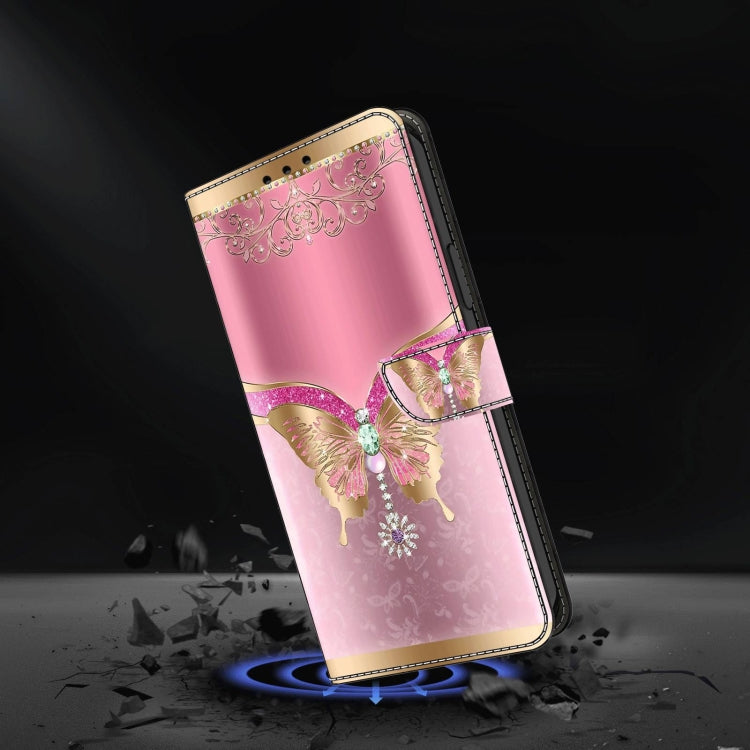 For Xiaomi Redmi Note 10 4G Crystal 3D Shockproof Protective Leather Phone Case(Pink Bottom Butterfly) - free shipping - PMC TechLife - Order now!