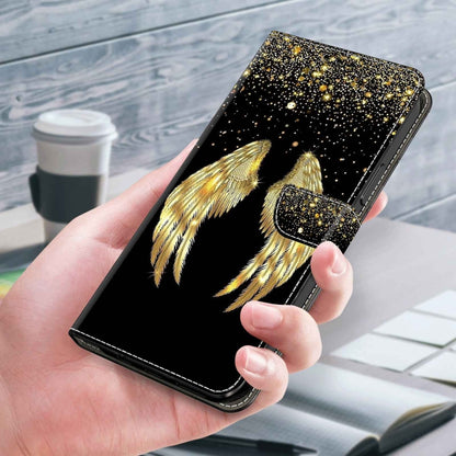 For Xiaomi Redmi Note 10 5G Crystal 3D Shockproof Protective Leather Phone Case(Golden Wings) - Xiaomi Cases by PMC Jewellery | Online Shopping South Africa | PMC Jewellery