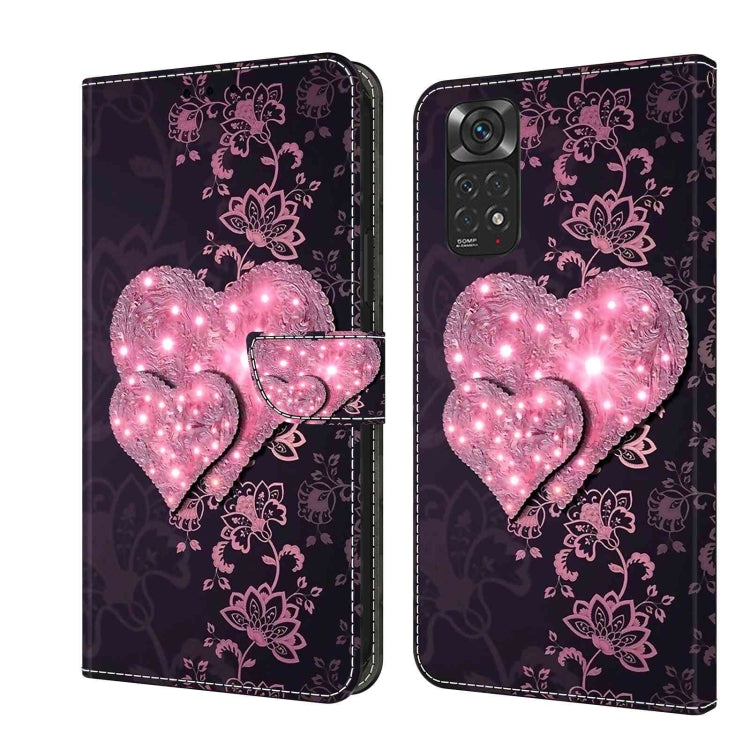 For Xiaomi Redmi Note 11 Global Crystal 3D Shockproof Protective Leather Phone Case(Lace Love) - free shipping - PMC TechLife - Order now!
