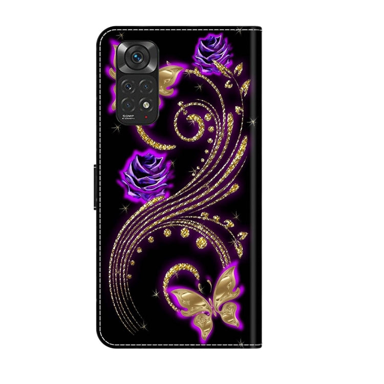 For Xiaomi Redmi Note 11 Global Crystal 3D Shockproof Protective Leather Phone Case(Purple Flower Butterfly) - free shipping - PMC TechLife - Order now!