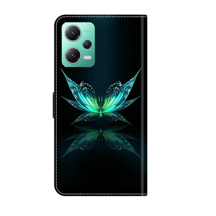 For Xiaomi Redmi Note 12 5G Global / Poco X5 Crystal 3D Shockproof Protective Leather Phone Case(Reflection Dutterfly) - free shipping - PMC TechLife - Order now!