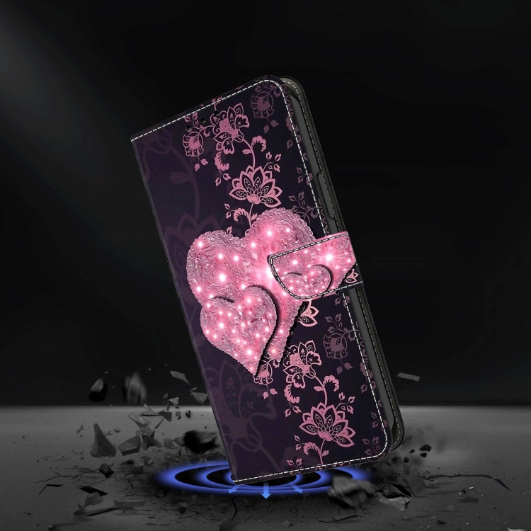 For Xiaomi Redmi Note 12 5G Global / Poco X5 Crystal 3D Shockproof Protective Leather Phone Case(Lace Love) - Xiaomi Cases by PMC Jewellery | Online Shopping South Africa | PMC Jewellery