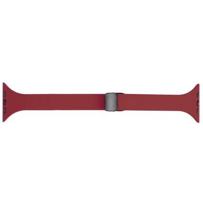 For Apple Watch 8 45mm  Magnetic Buckle Slim Silicone Watch Band(Wine Red) - Watch Bands by PMC Jewellery | Online Shopping South Africa | PMC Jewellery