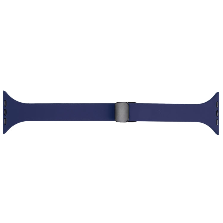 For Apple Watch SE 2022 44mm Magnetic Buckle Slim Silicone Watch Band(Midnight Blue) - Watch Bands by PMC Jewellery | Online Shopping South Africa | PMC Jewellery