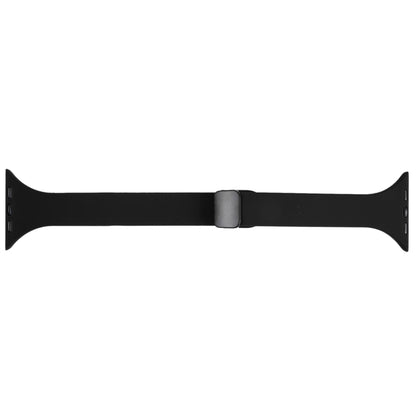 For Apple Watch SE 2022 44mm Magnetic Buckle Slim Silicone Watch Band(Black) - Watch Bands by PMC Jewellery | Online Shopping South Africa | PMC Jewellery