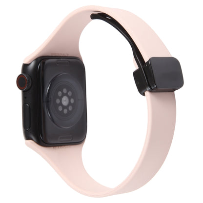 For Apple Watch 7 41mm Magnetic Buckle Slim Silicone Watch Band(Pink) - Watch Bands by PMC Jewellery | Online Shopping South Africa | PMC Jewellery