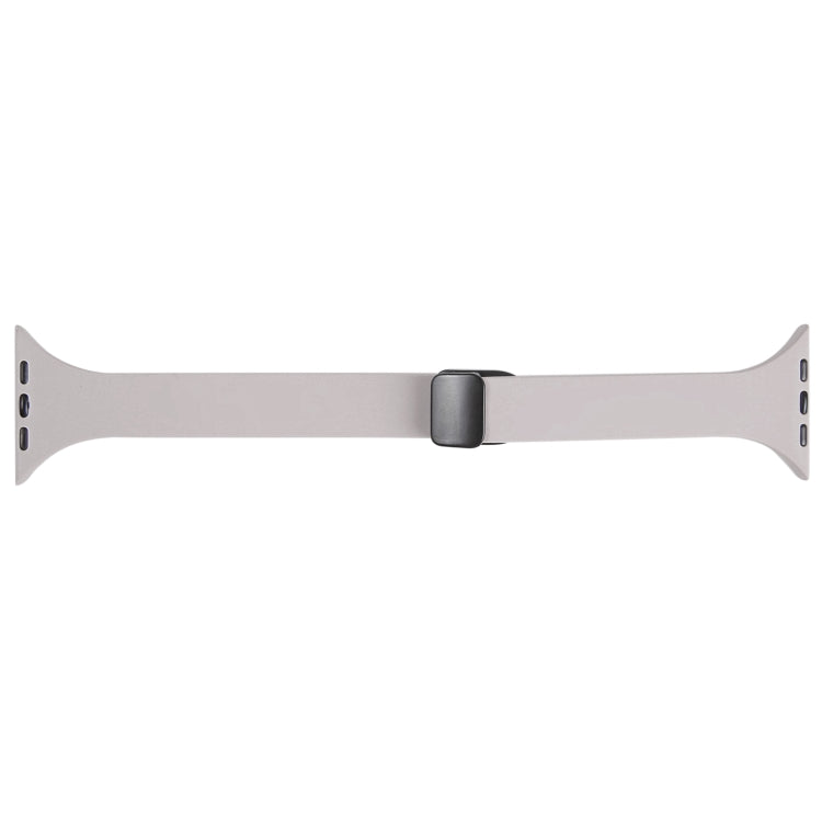 For Apple Watch SE 44mm Magnetic Buckle Slim Silicone Watch Band(Rock Grey) - Watch Bands by PMC Jewellery | Online Shopping South Africa | PMC Jewellery