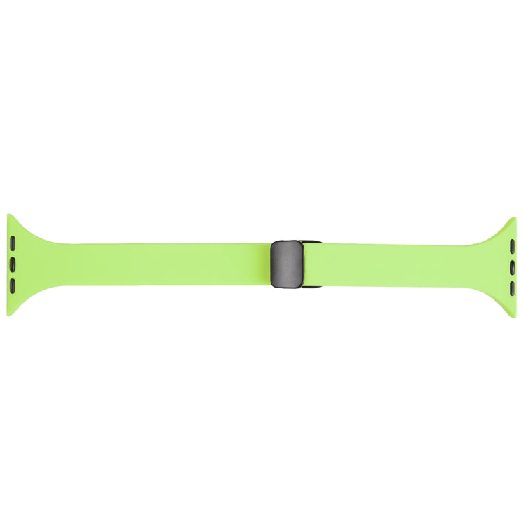 For Apple Watch 6 44mm Magnetic Buckle Slim Silicone Watch Band(Green) - Watch Bands by PMC Jewellery | Online Shopping South Africa | PMC Jewellery