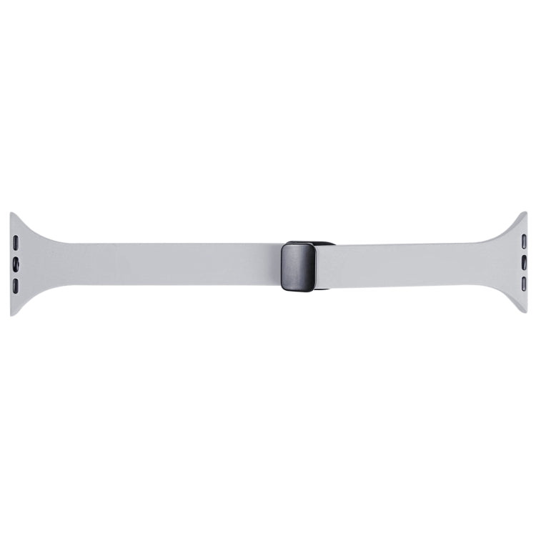 For Apple Watch 5 44mm Magnetic Buckle Slim Silicone Watch Band(Light Grey) - Watch Bands by PMC TechLife | Online Shopping South Africa | PMC TechLife