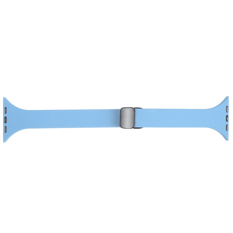 For Apple Watch 4 44mm Magnetic Buckle Slim Silicone Watch Band(Light Blue) - Watch Bands by PMC TechLife | Online Shopping South Africa | PMC TechLife