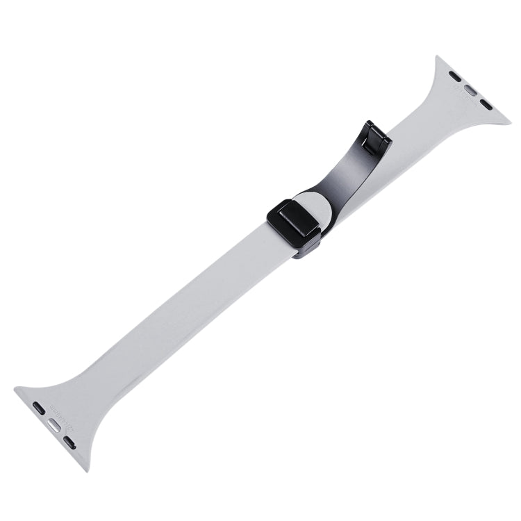 For Apple Watch 4 44mm Magnetic Buckle Slim Silicone Watch Band(Light Grey) - Watch Bands by PMC TechLife | Online Shopping South Africa | PMC TechLife