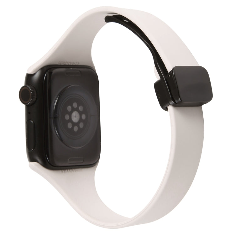 For Apple Watch 4 40mm Magnetic Buckle Slim Silicone Watch Band(Starlight) - Watch Bands by PMC TechLife | Online Shopping South Africa | PMC TechLife