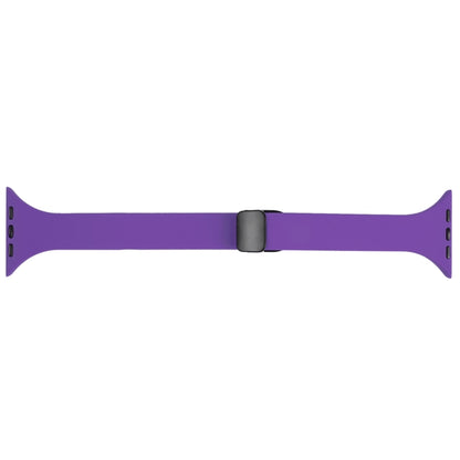 For Apple Watch 3 42mm Magnetic Buckle Slim Silicone Watch Band(Dark Purple) - Watch Bands by PMC Jewellery | Online Shopping South Africa | PMC Jewellery