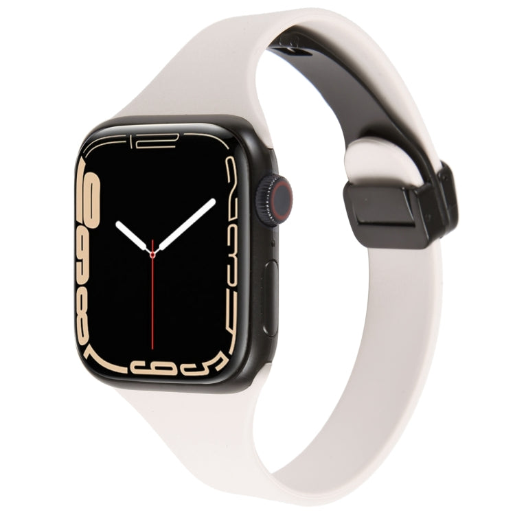 For Apple Watch 2 42mm Magnetic Buckle Slim Silicone Watch Band(Starlight) - Watch Bands by PMC TechLife | Online Shopping South Africa | PMC TechLife