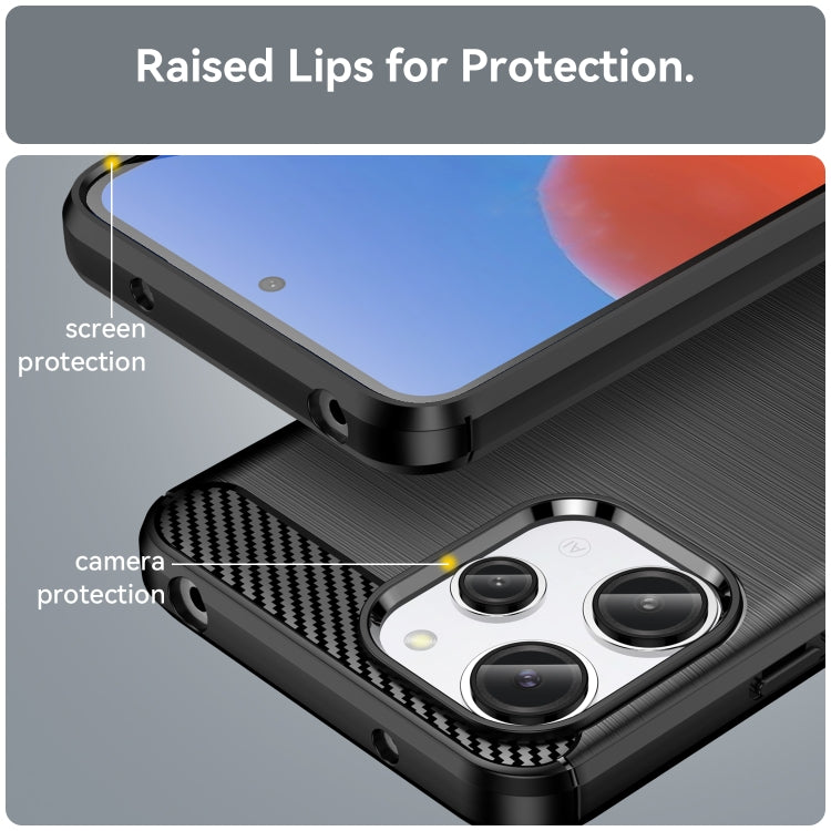For Xiaomi Redmi 12 Brushed Texture Carbon Fiber TPU Phone Case(Black) - free shipping - PMC TechLife - Order now!
