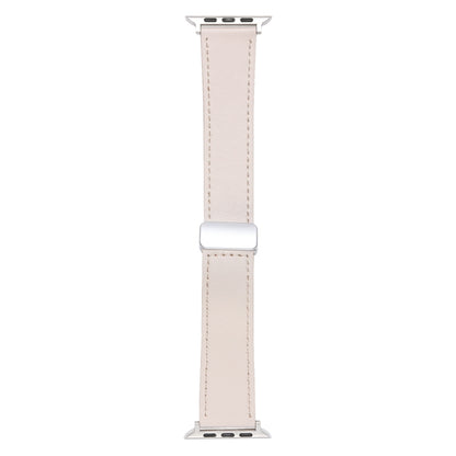 For Apple Watch 38mm Magnetic Buckle Skin Feel Leather Watch Band(Apricot) - Watch Bands by PMC Jewellery | Online Shopping South Africa | PMC Jewellery