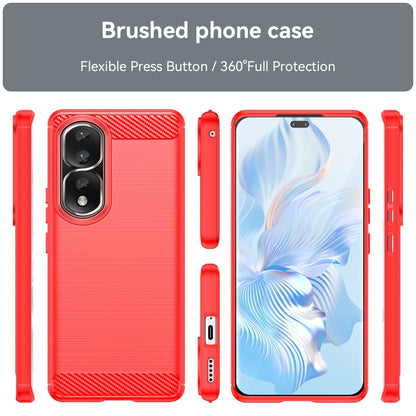 For Honor 90 Pro Brushed Texture Carbon Fiber TPU Phone Case(Red) - Honor Cases by PMC Jewellery | Online Shopping South Africa | PMC Jewellery